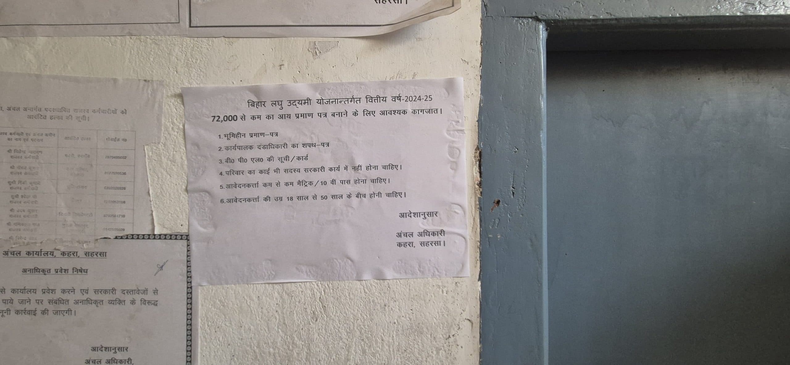 कहरा अंचल में गरीबों के बदले भूमिहीनों को मिलेगा लघु उद्यमी योजना का लाभ
