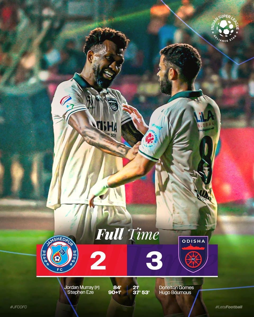 JAMSHEDPUR FC ISL MATCH  जेएफसी पर जीत से ओडिशा की प्लेऑफ में पहुंचने की उम्मीद बरकरार