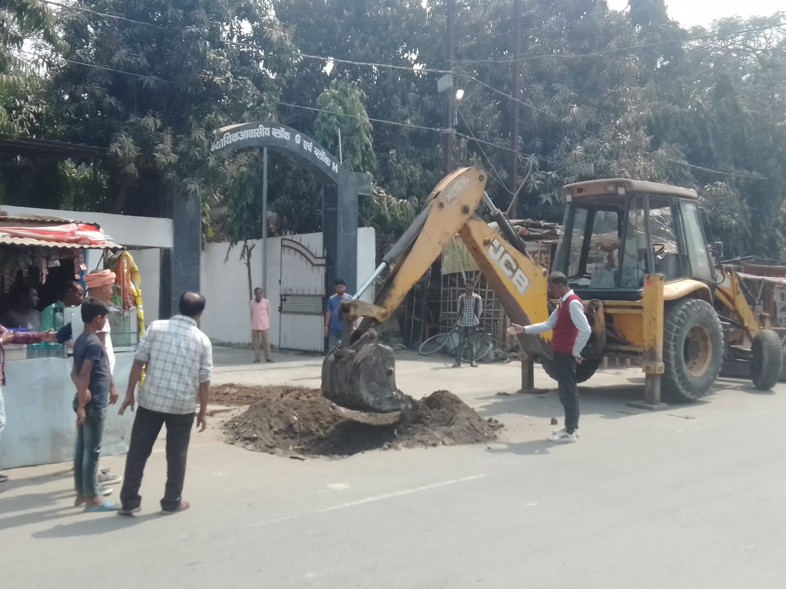 वन विभाग ने प्रशासन के आदेश पर हटाया पेड़