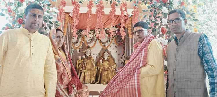 Madhubani News : बाबा पंचनाथ मंदिर में राधा कृष्ण की प्रतिमा की स्थापना