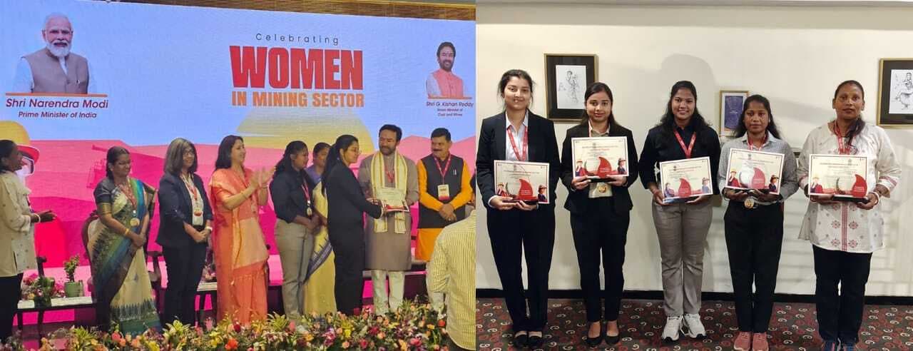 Jamshedpur news. टाटा स्टील नोवामुंडी की महिला कर्मचारियों को खान मंत्रालय ने किया अचीवर्स अवार्ड से सम्मानित