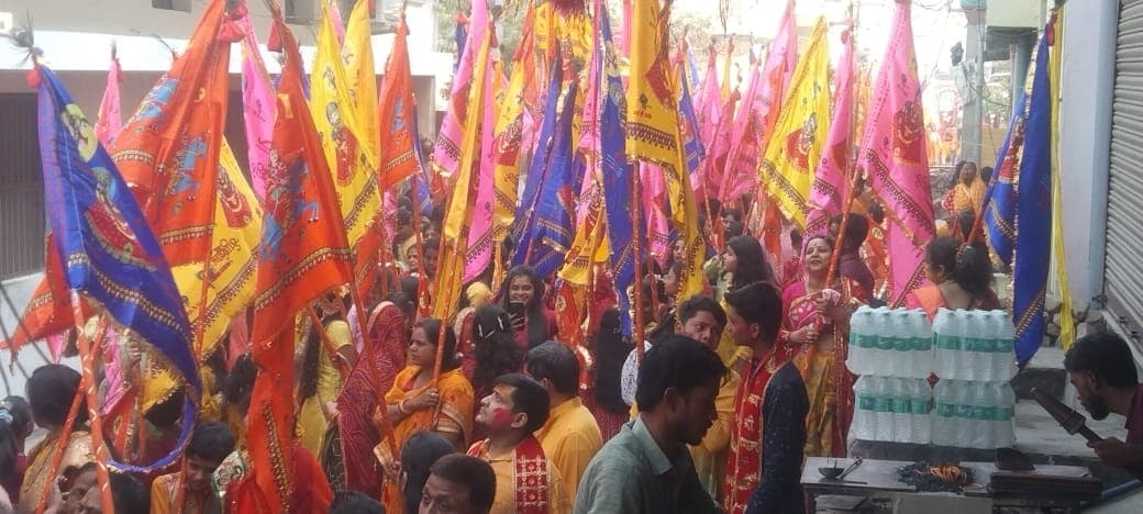 श्याम भक्ति में डूबे शहरवासी, निकाली भव्य निशान यात्रा