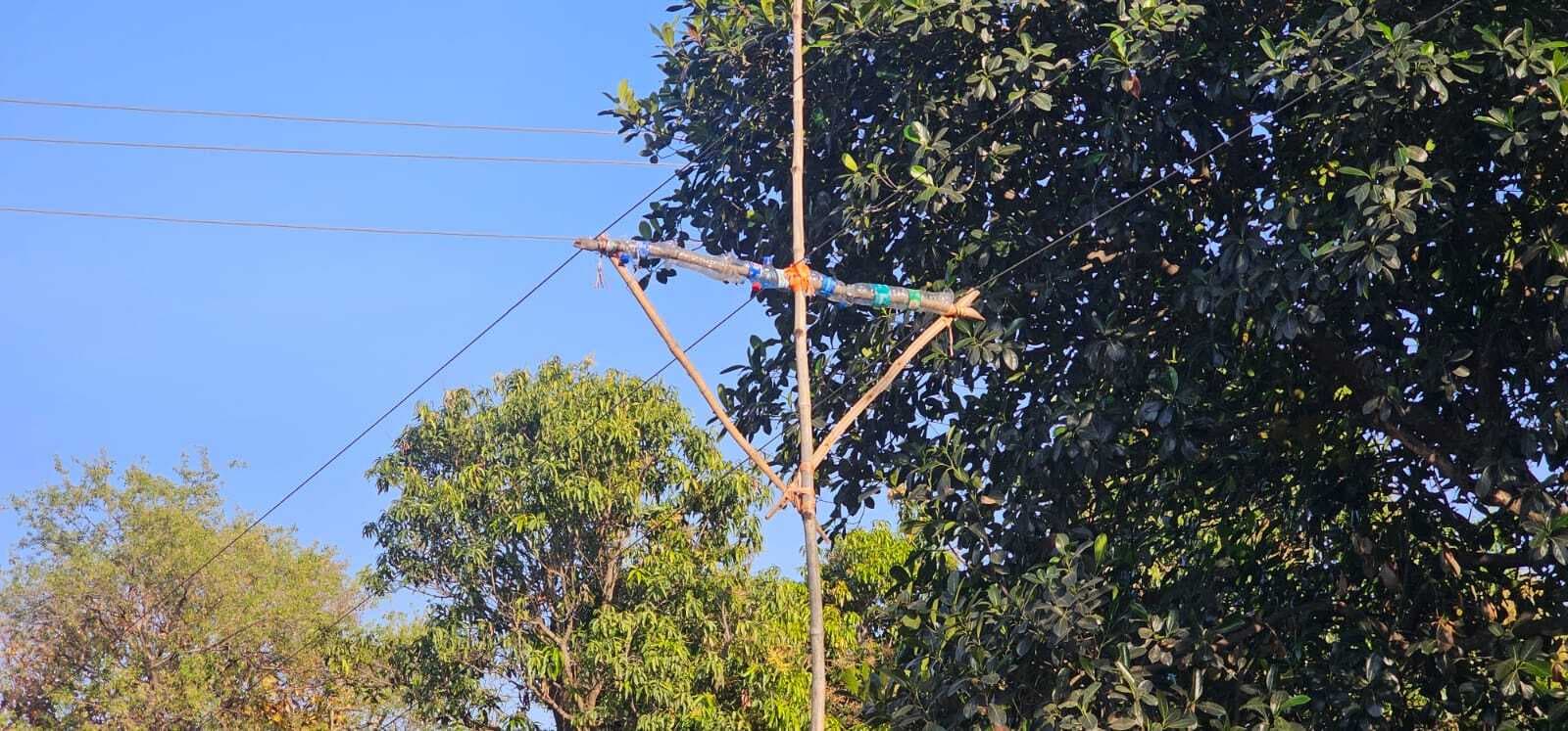 बांस के सहारे टिका है 11 हजार वोल्ट की तार