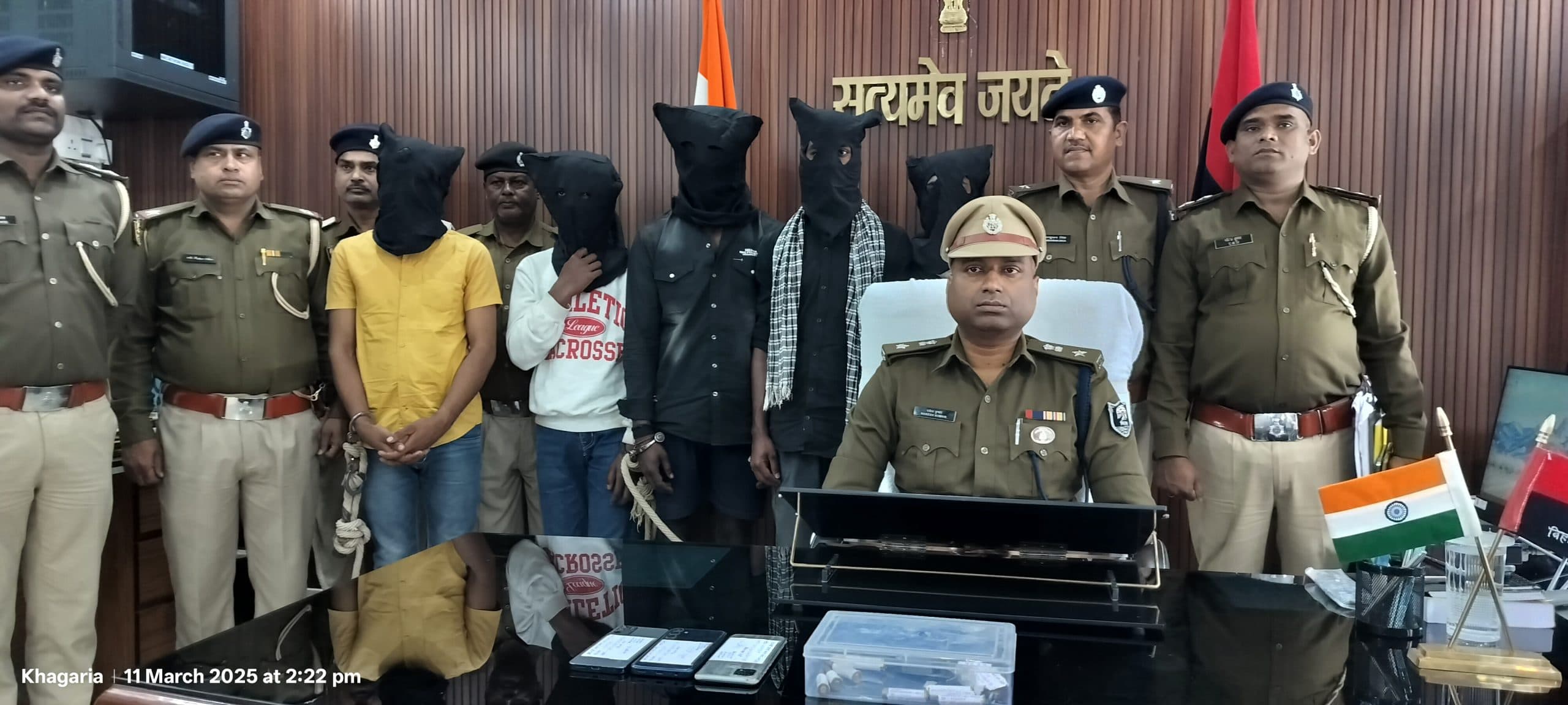 गोली मारने के मामले में कट्टा व जिंदा कारतूस के साथ चार गिरफ्तार