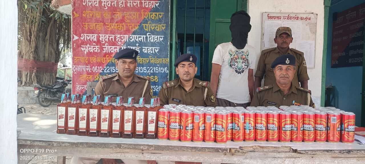 53 लीटर विदेशी शराब जप्त