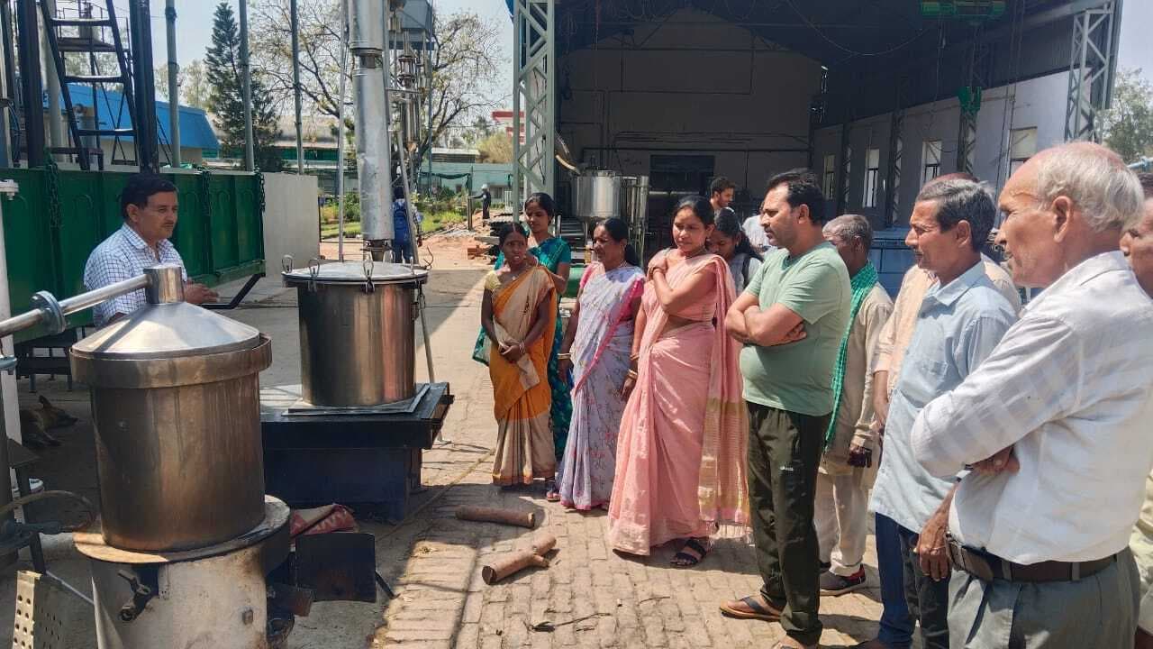 लेमनग्रास के साथ औषधीय खेती की ट्रेनिंग ले रहे गया के किसान