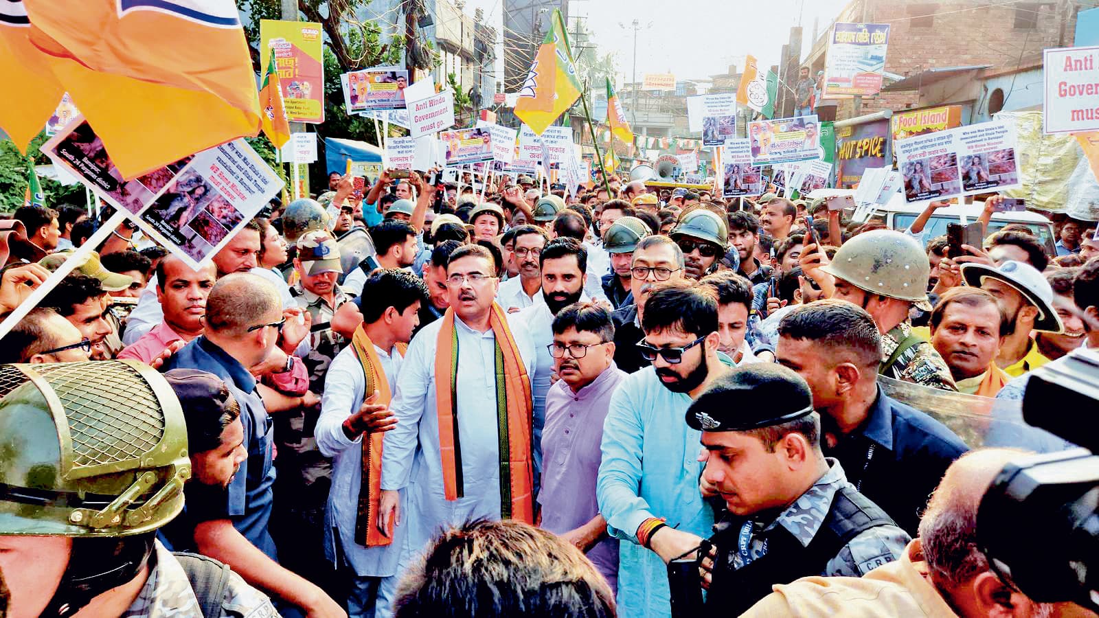 बारुईपुर में नहीं हो सकी शुभेंदु की पदयात्रा