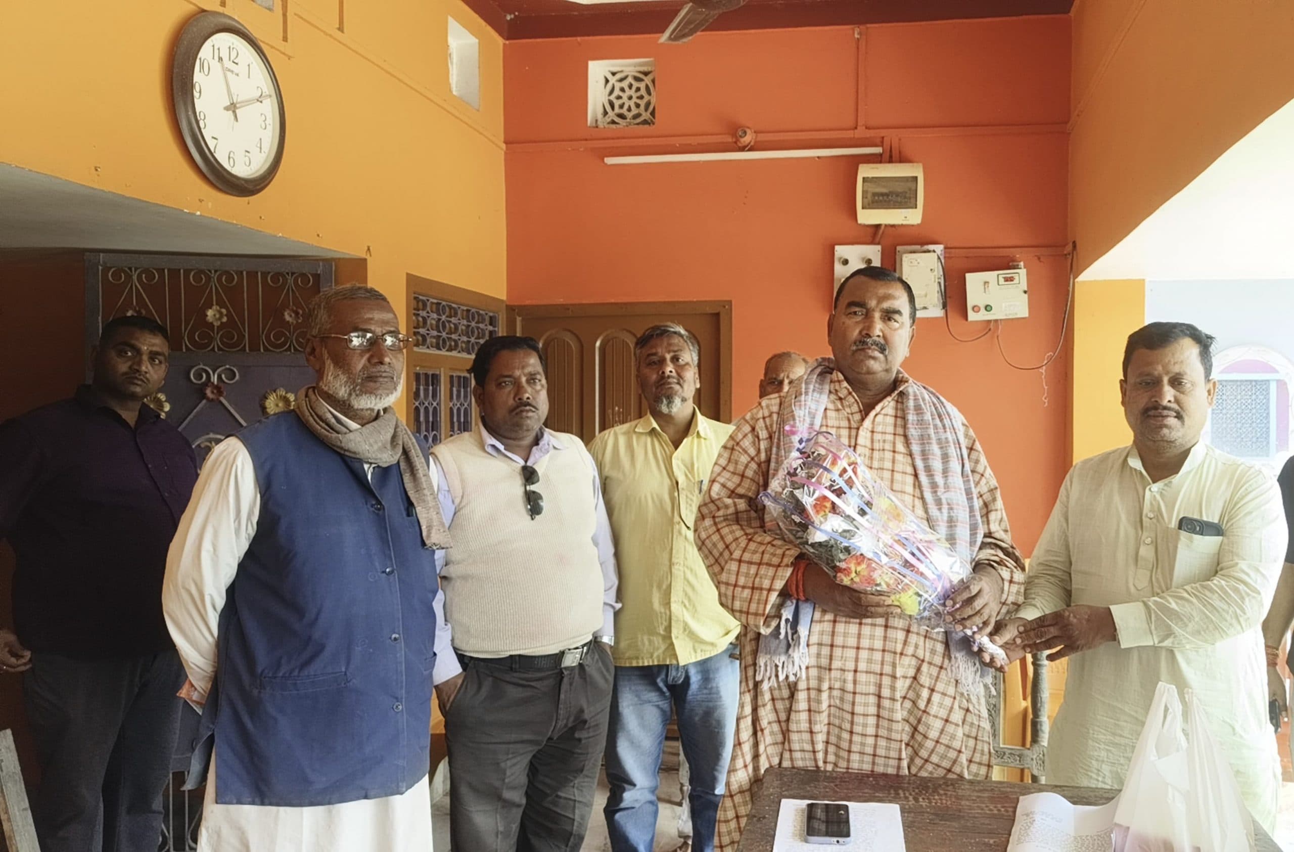 आपदा प्रबंधन मंत्री का किया स्वागत