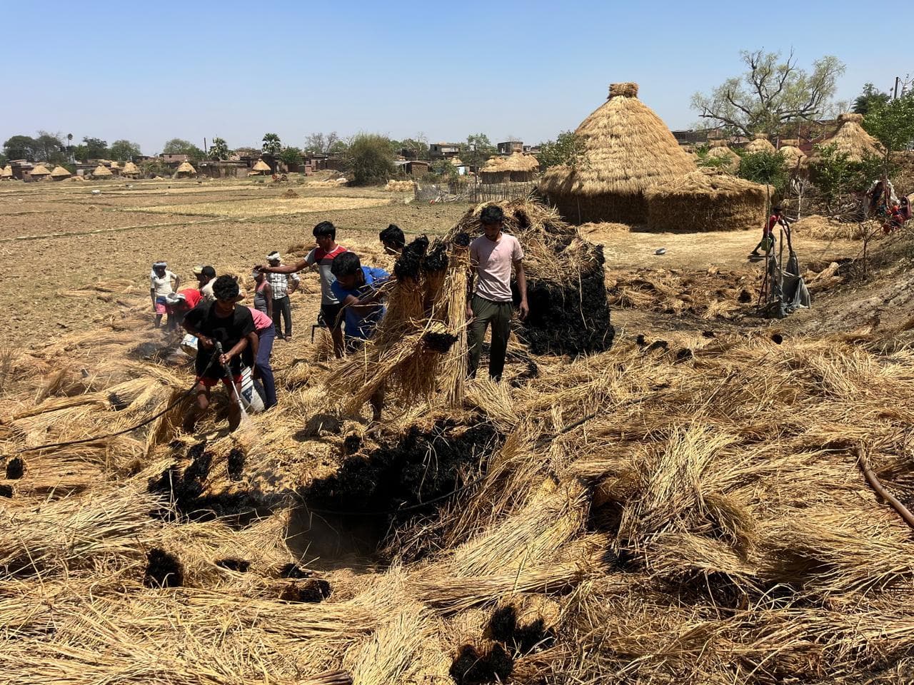 खलिहान में आग लगने से 50 हजार का फसल जलकर हुआ राख