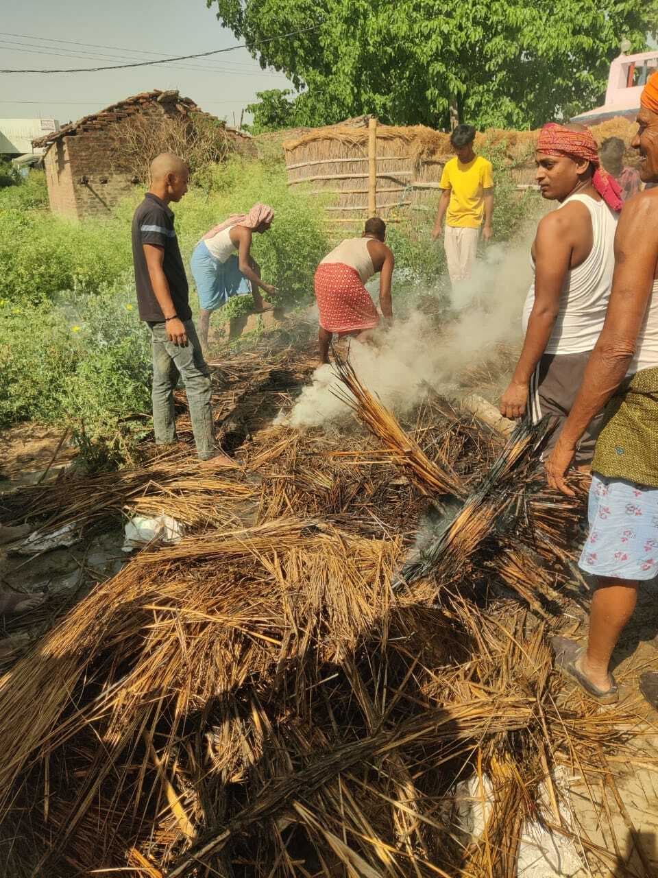 फर्नीचर दुकान में आग से 12 लाख का सामान खाक, दो गाय मरीं