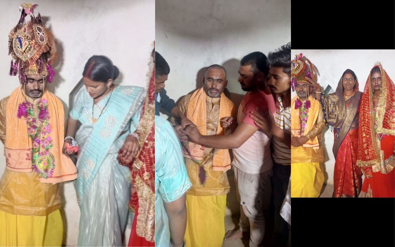 बिहार में शिक्षक से जबर्दस्ती शादी, रोते हुए अपनी दुल्हनियां को आशीर्वाद देने का फोटो सोशल मीडिया पर वायरल