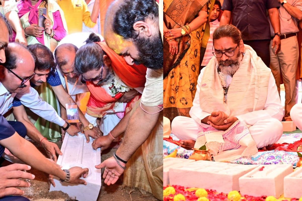 झामुमो के केंद्रीय महाधिवेशन से पहले सीएम हेमंत सोरेन ने रखी तपोवन मंदिर की आधारशिला, भीमराव आंबेडकर को किया नमन