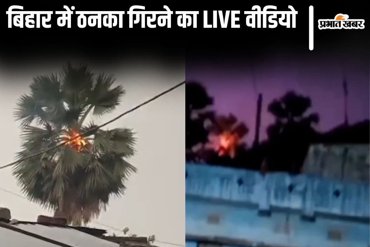 बिहार में ठनका गिरने का Live Video रिकॉर्ड हुआ, आकाशीय बिजली से पेड़ों में लगी आग