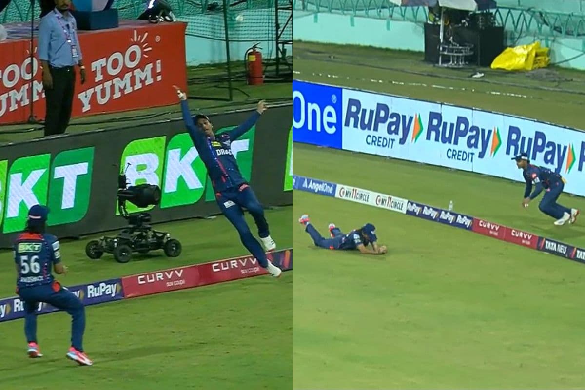 बाउंड्री रोप पर आया रोमांच, एक कैच दो खिलाड़ियों ने मिलकर पकड़ा, देखें वीडियो