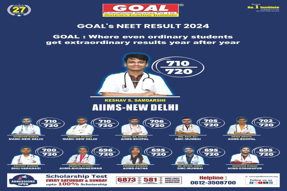 Goal Institute: 27 सालों से सपनों को दे रहा पंख, NEET/JEE के लिए नाम नहीं पहचान है गोल इंस्टीट्यूट