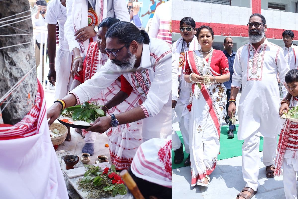 PHOTOS: हेमंत सोरेन ने कल्पना के साथ कैेसे और कहां की सरहुल पूजा, यहां देखें