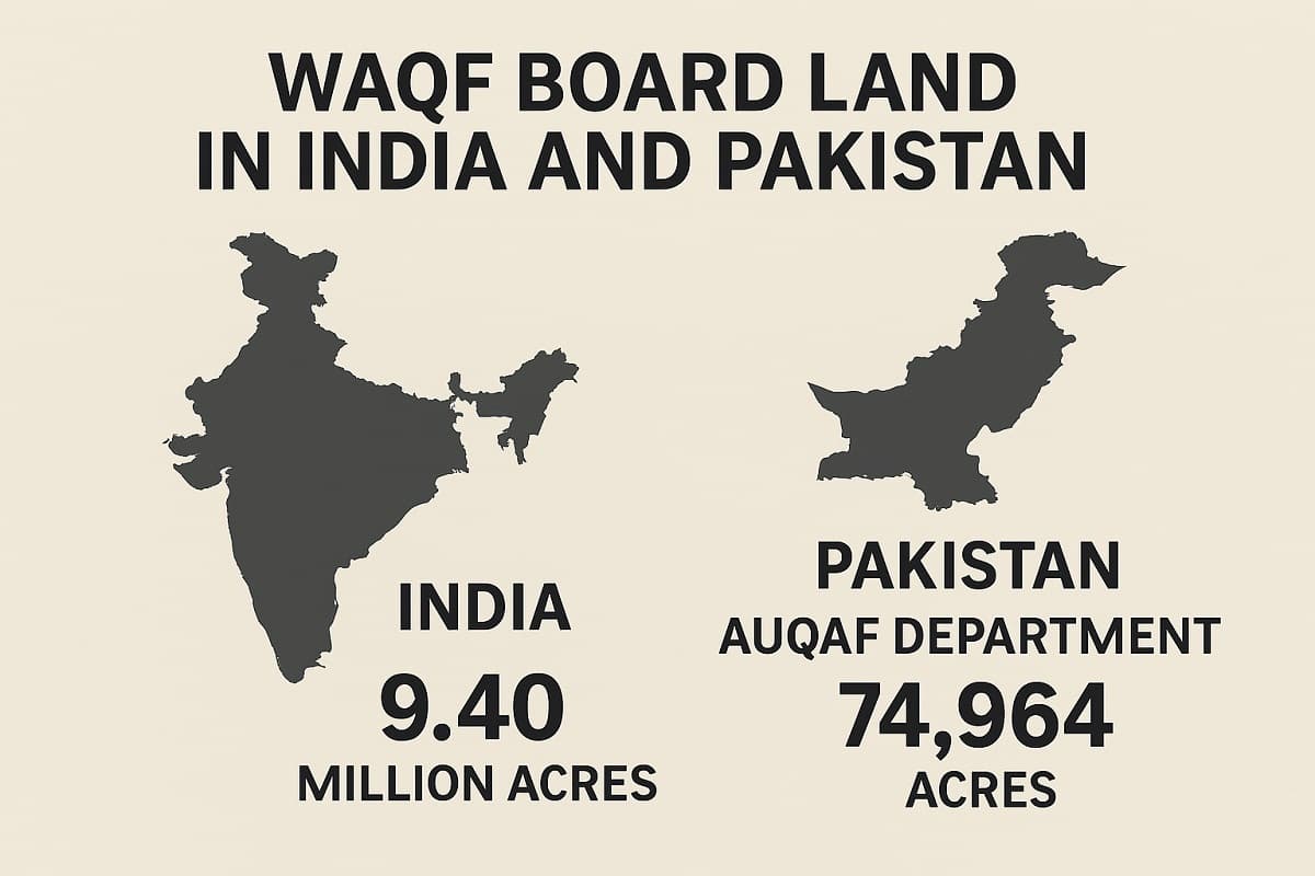 हिंदुस्तान में वक्फ बोर्ड के पास 9.40 लाख एकड़ जमीन तो पाकिस्तान के पास कितनी?