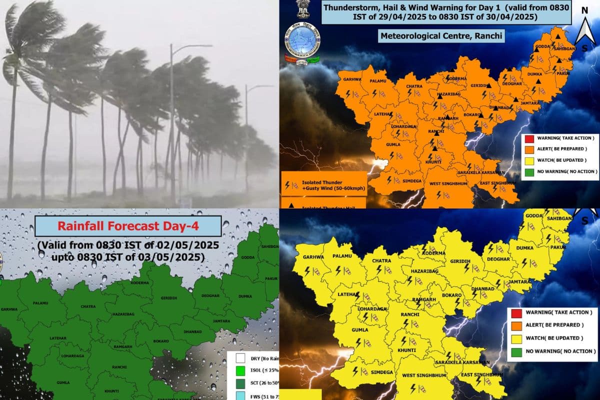 Jharkhand Weather: झारखंड में आंधी-तूफान के साथ झमाझम बारिश, वज्रपात की चेतावनी, 3 मई तक कूल-कूल