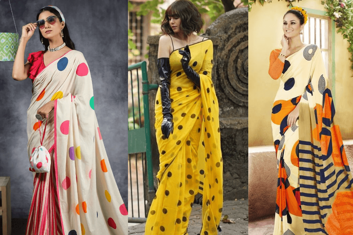 Polka Dot Saree Designs | Priyanka Chopra Polka Dot Saree Look: प्रियंका चोपड़ा का व्हाइट एंड रेड पोल्का डॉट साड़ी लुक
