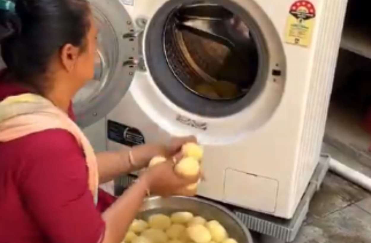 Watch Video: 5 मिनट में छिल लेगें आलू, वाशिंग मशीन का जुगाड़ वीडियो हो रहा वायरल