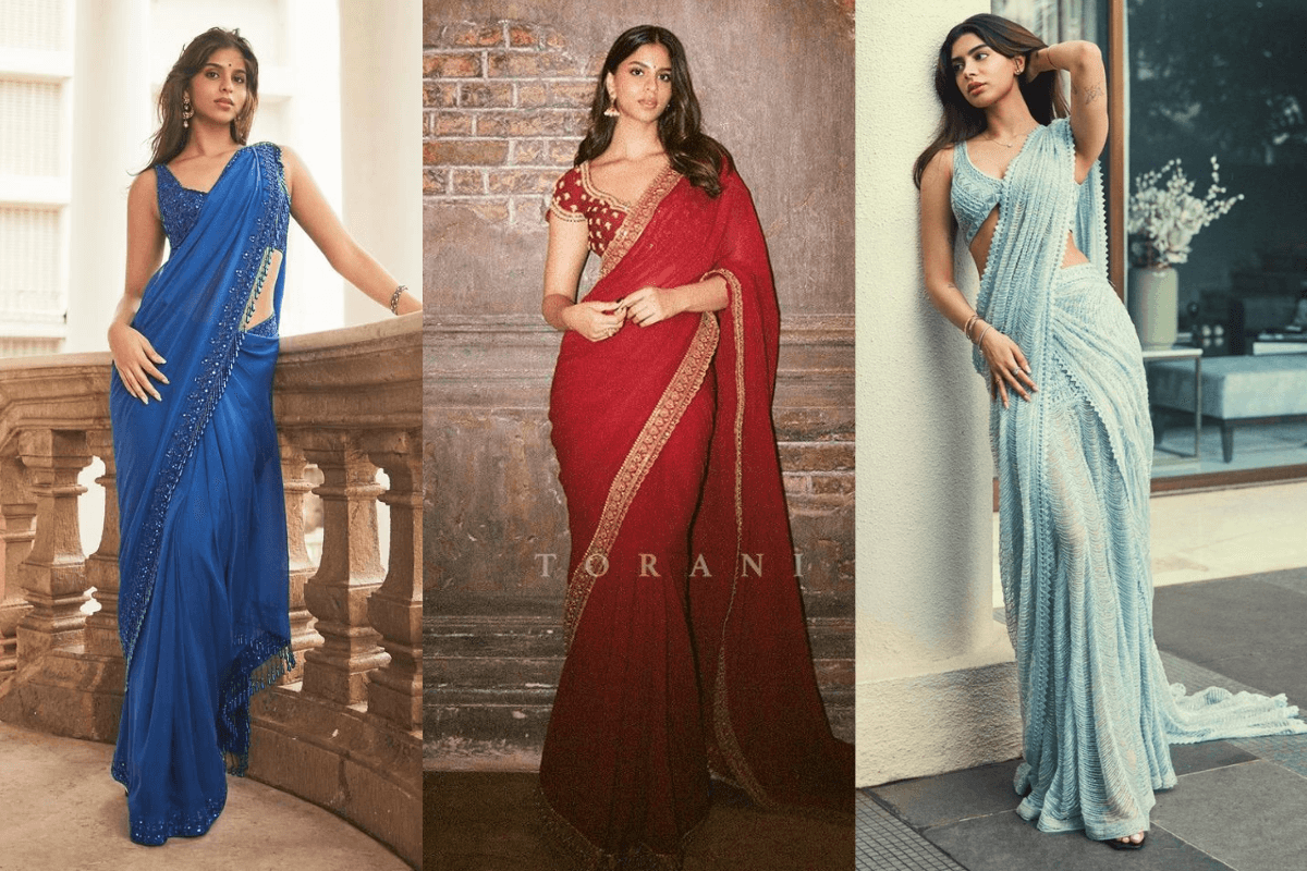 Suhana Khan Glamorous Saree Look