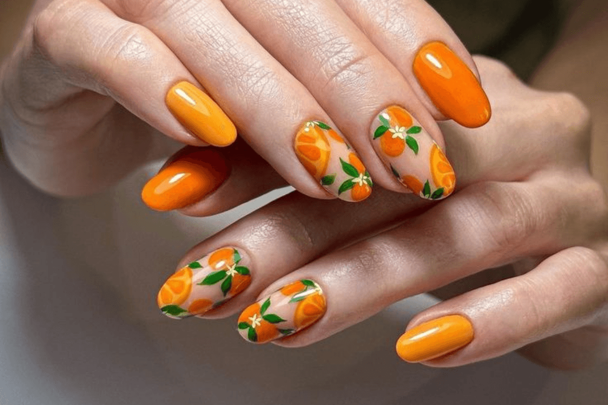 Orange Nail Art Design