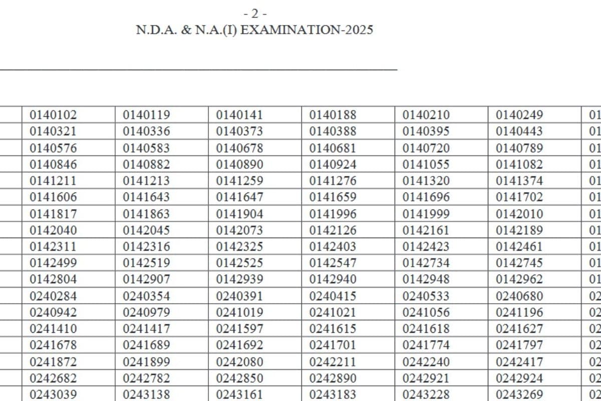 UPSC NDA 1 Result 2025 OUT: यूपीएससी एनडीए 1 एनए रिजल्ट upsc.gov.in पर जारी, जल्द करें चेक