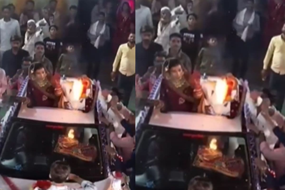 शादी के दिन दूल्हे को जलाते हुए दुल्हन का वीडियो वायरल!
