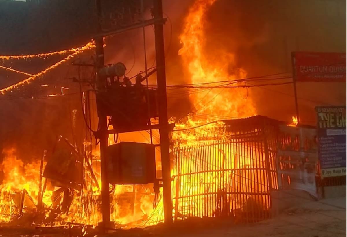 पटना में सुबह-सुबह सिलेंडर रिसाव से अगलगी, 4 दुकानें खाक