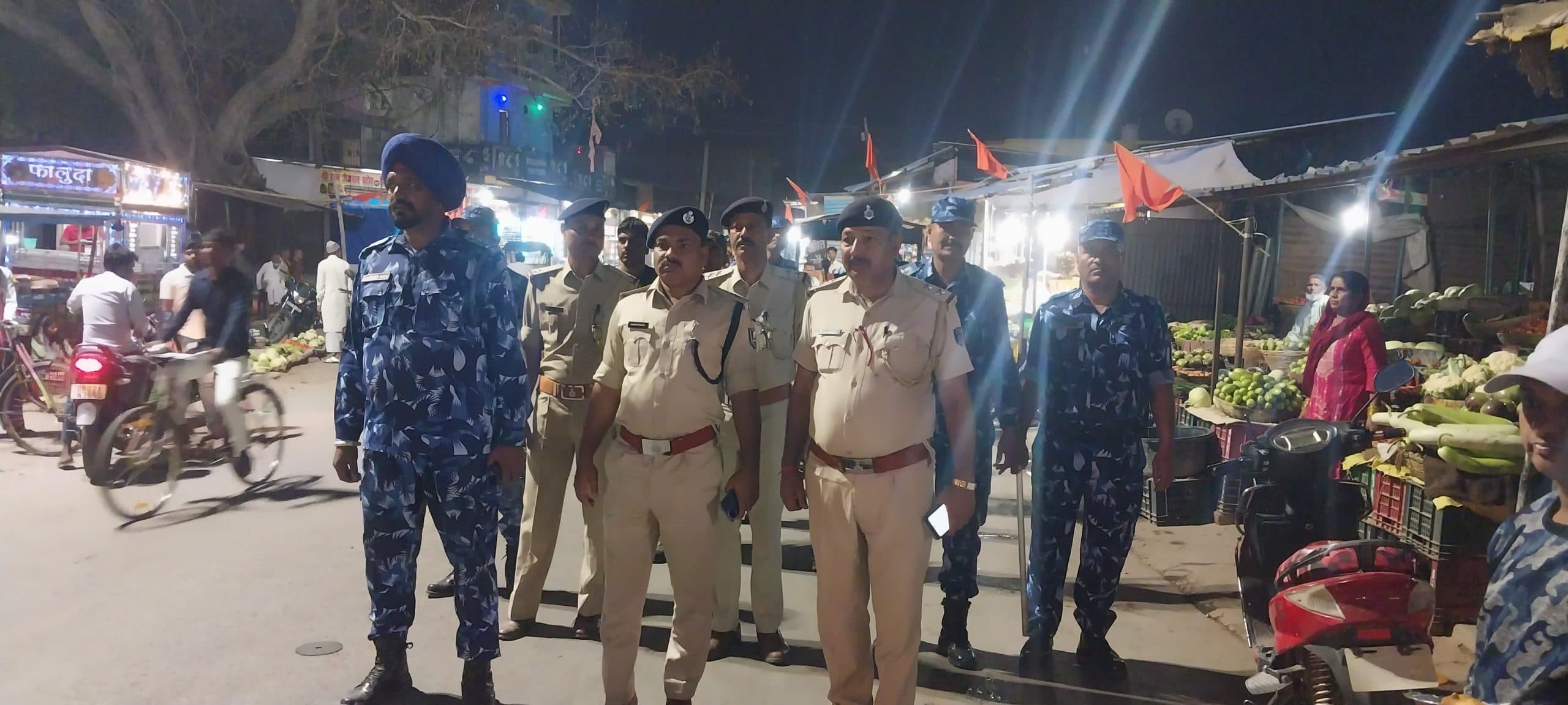 रामनवमी को लेकर मैगरा में पुलिस ने किया फ्लैग मार्च