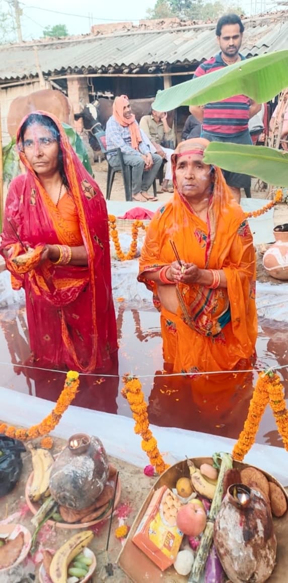 Darbhanga :भगवान भाष्कर को अर्घ के साथ चैती छठ संपन्न
