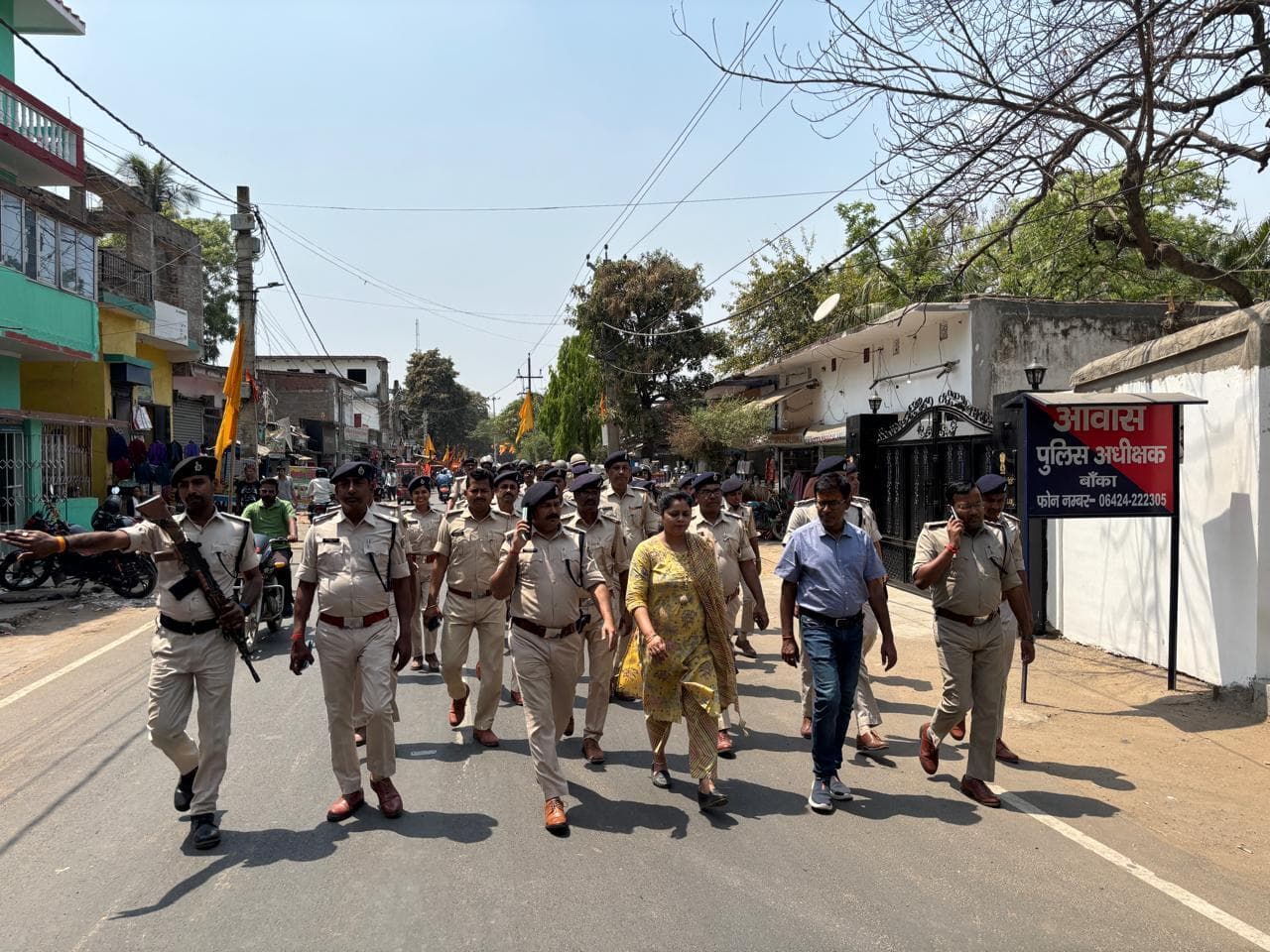 शांतिपूर्ण व सौहार्दपूर्ण वातावरण में रामनवमी को लेकर किया फ्लैग मार्च