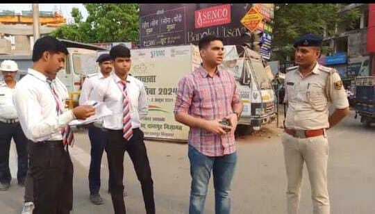 सिविल ड्रेस में ऑटो से सगुना मोड़ पोस्ट पहुंचे यातायात एसपी, किया निरीणक्ष