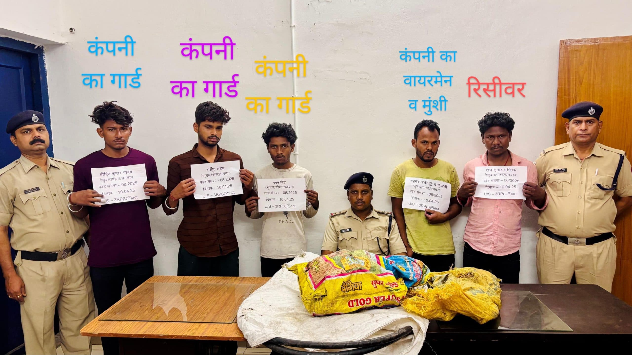 Dhanbad News : सिंदरी मार्शलिंग स्टेशन में कंस्ट्रक्शन का काम कर रही एजेंसी के कर्मी चोरी चुरा रहे थे रेलवे का लोहा, पकड़ाये