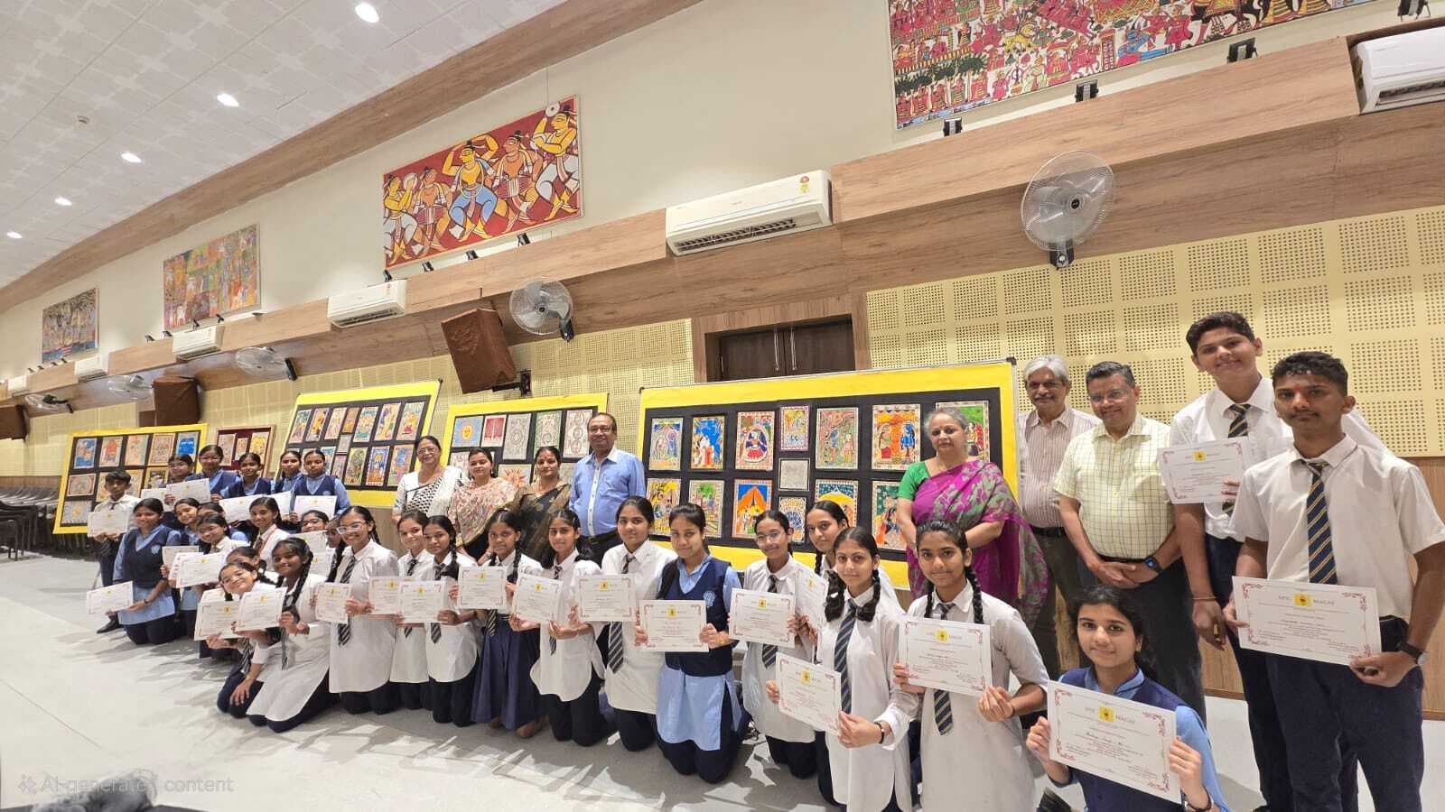 Ranchi news : जेवीएम श्यामली में मधुबनी चित्रकला की विभिन्न शैलियों से रू-ब-रू हुए छात्र