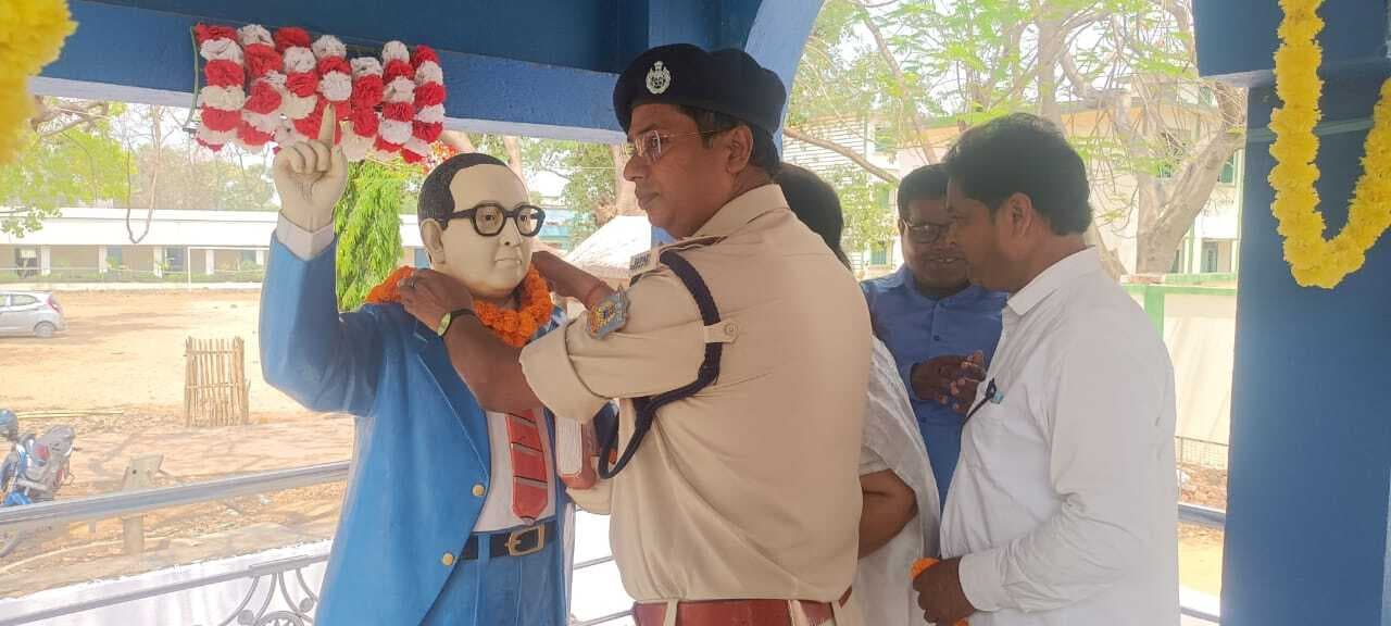 नाला में डॉ भीमराव आंबेडकर की पर किया गया माल्यार्पण