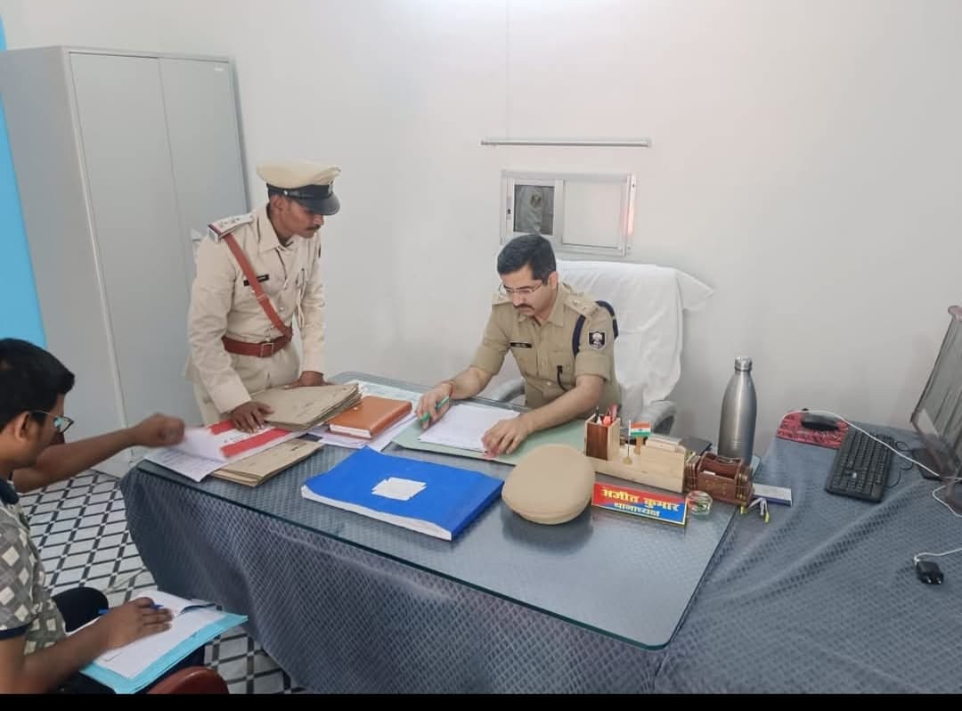 Bhagalpur news एसएसपी ने किया घोघा थाना का निरीक्षण