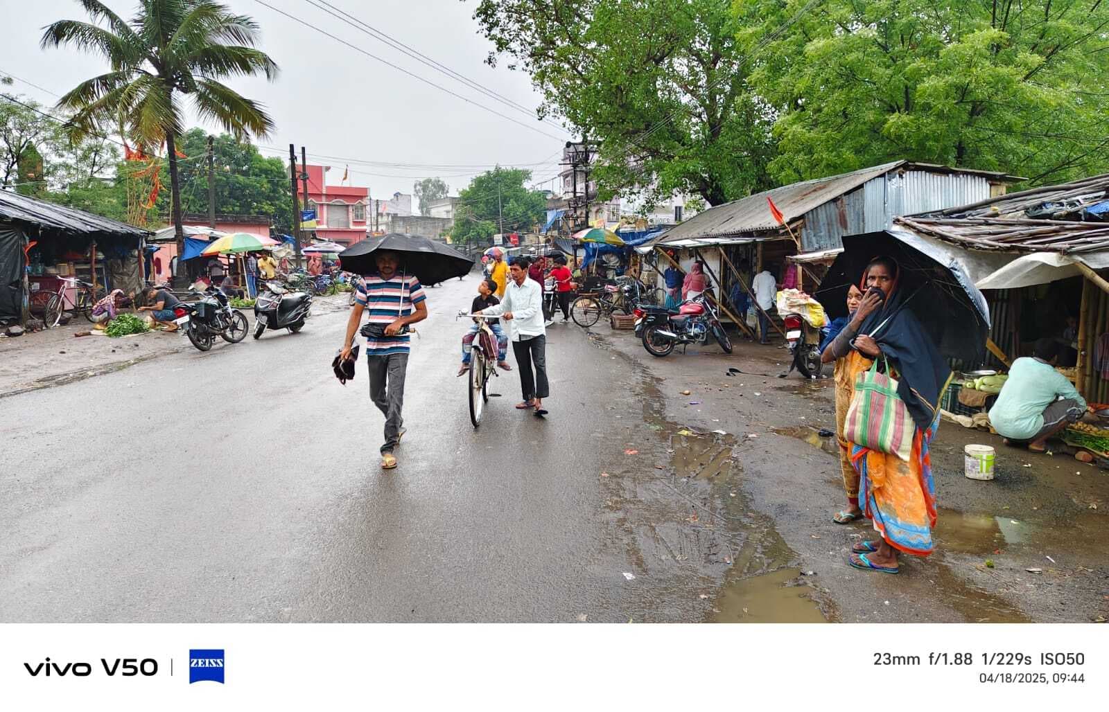 लगातार बारिश से बाजार में छाया रहा सन्नाटा