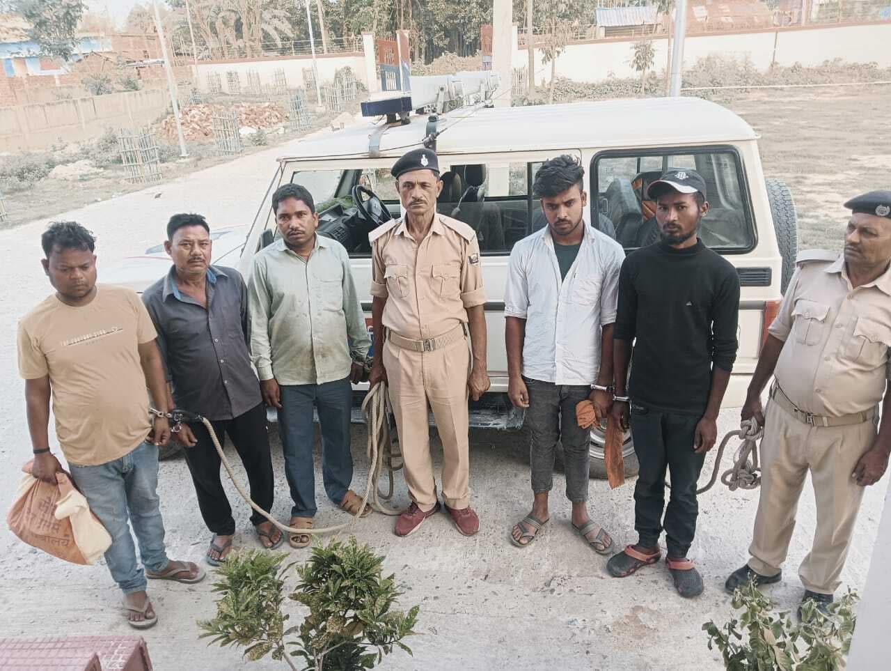विभिन्न कांड में पांच आरोपी को गिरफ्तार कर भेजा जेल
