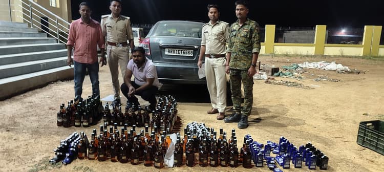 कार से 122 लीटर शराब बरामद, एक गिरफ्तार