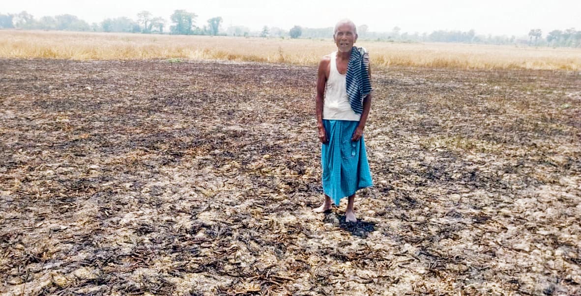 Gopalganj News  : पंचदेवरी में शाॅर्ट-सर्किट से लगी आग, तीन एकड़ गेहूं की फसल राख