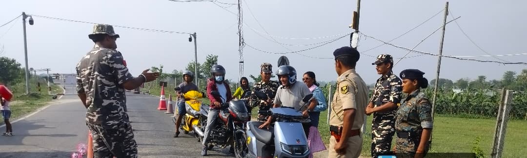 भातगांव सीमा पर एसएसबी व गलगलिया पुलिस ने चलाया वाहन चेकिंग अभियान