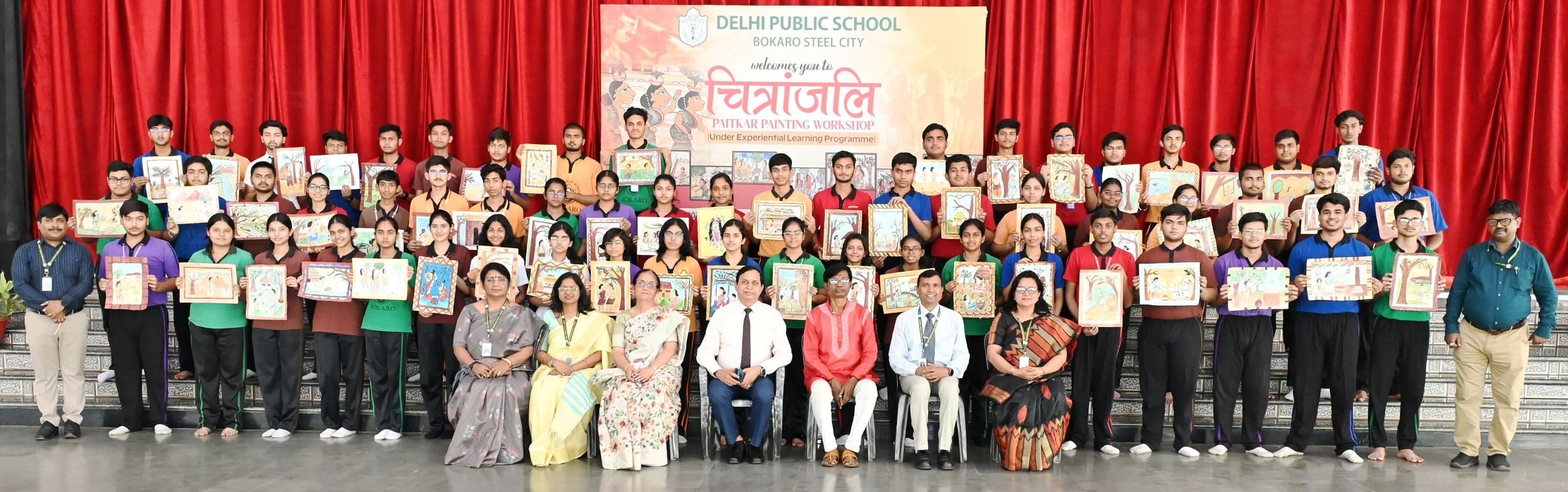 Bokaro News: झारखंड की पारंपरिक पाटकर चित्रकला की बारीकियों से अवगत हुए विद्यार्थी