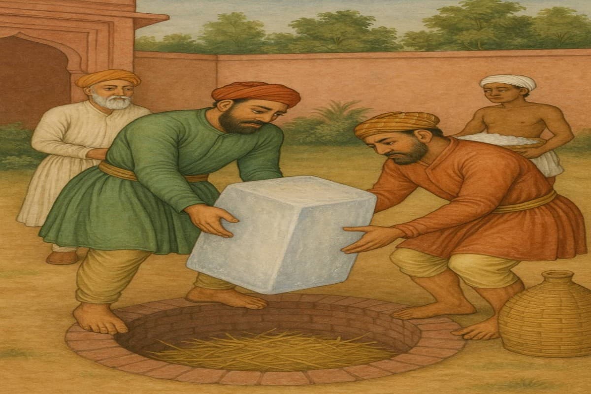 Mughals use ice without refrigerator