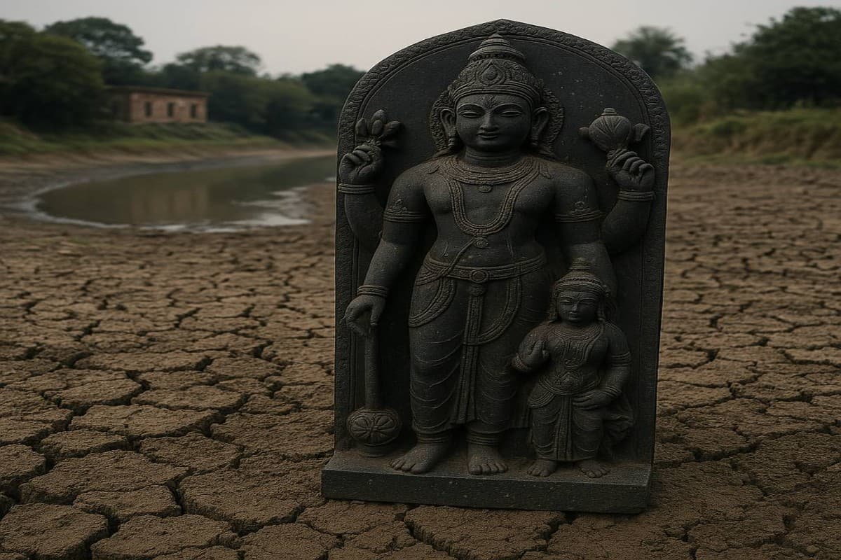 600 साल बाद तालाब सूखा, बंजर हुई जमीन, लौट आया भगवान विष्णु का श्राप?