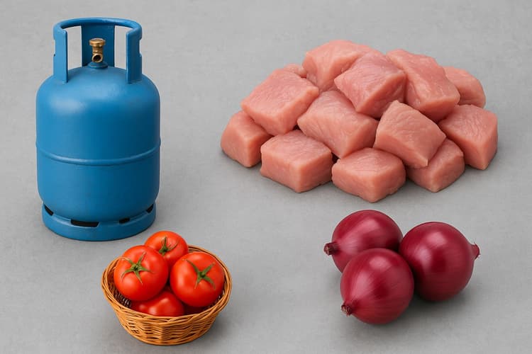 2900 का LPG गैस, 1200 रुपए किलो मांस, टमाटर, प्याज, केला सब महंगा, देखें लिस्ट