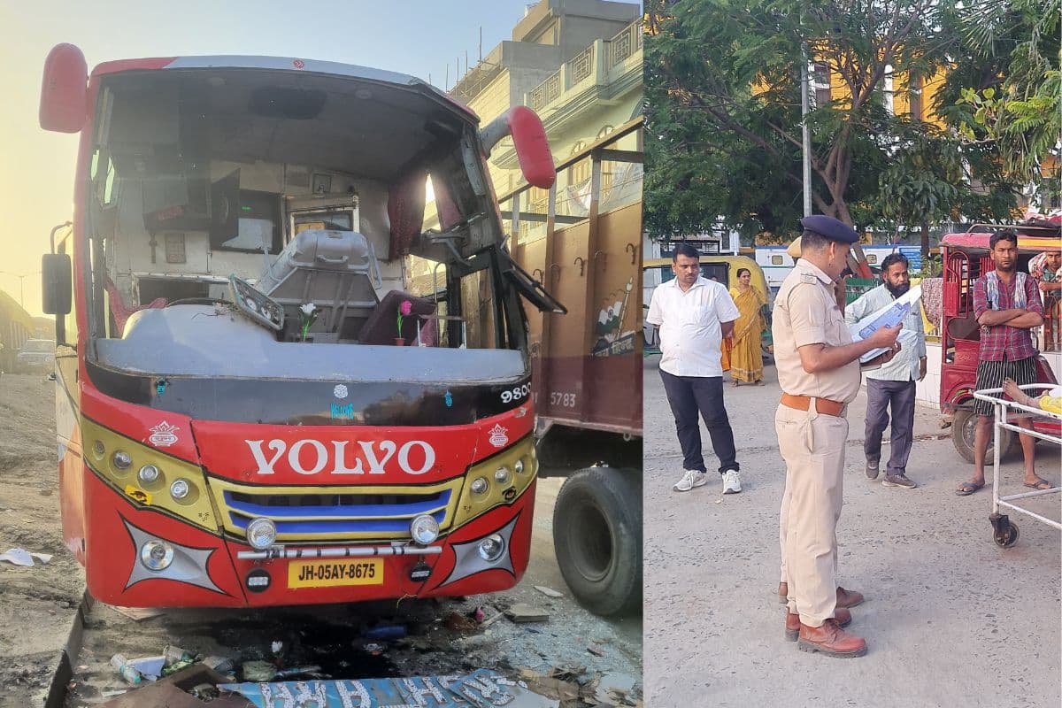 पटना बाईपास पर यात्रियों से भरी बस पलटी, रिटायर्ड BSF अफसर की पत्नी की मौत, 45 घायल