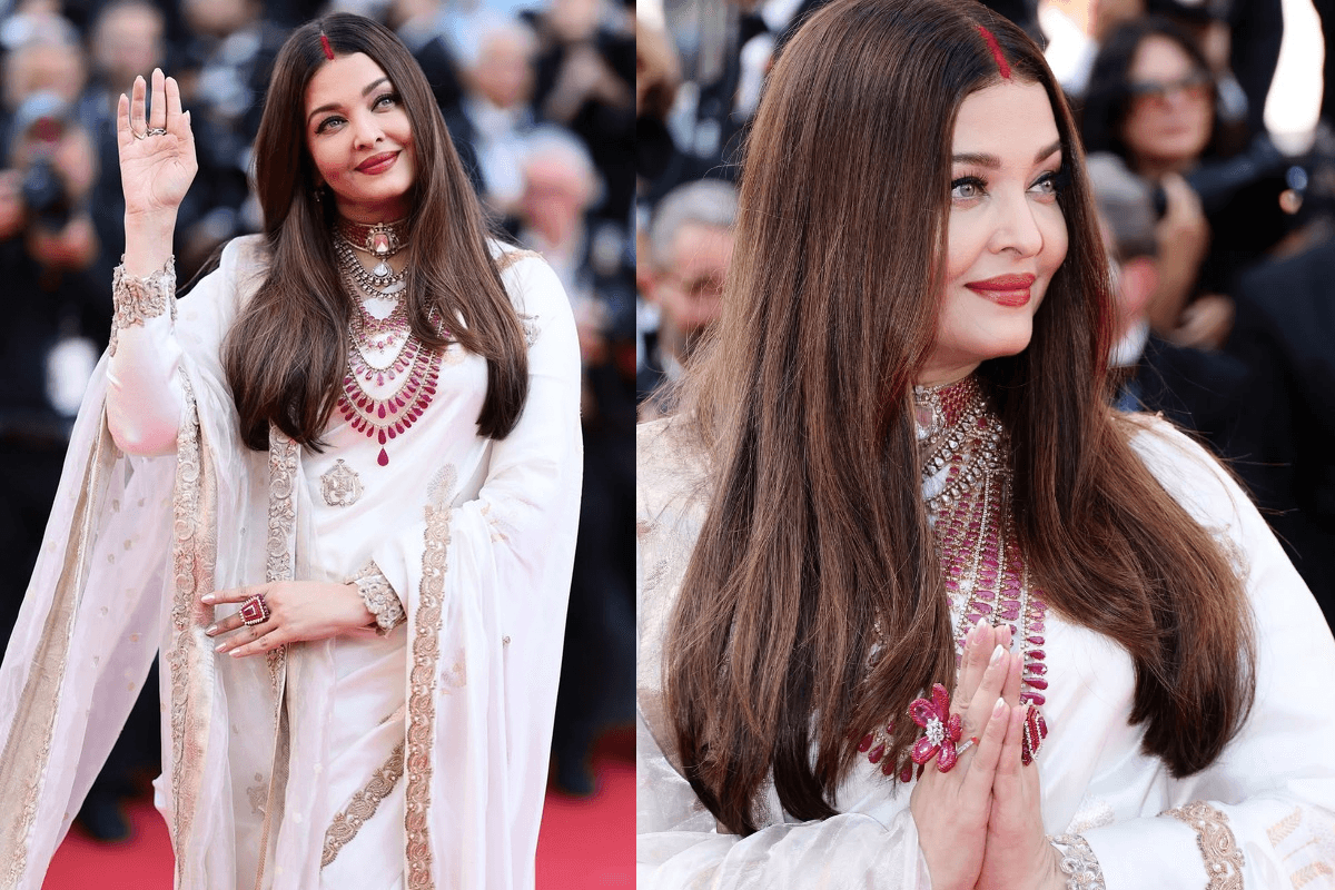 Cannes 2025 में मांग में सिंदूर और व्हाइट साड़ी में ऐश्वर्या राय ने दिखाई भारतीय संस्कृति, फैंस ने कहा- ‘कान्स की रानी’