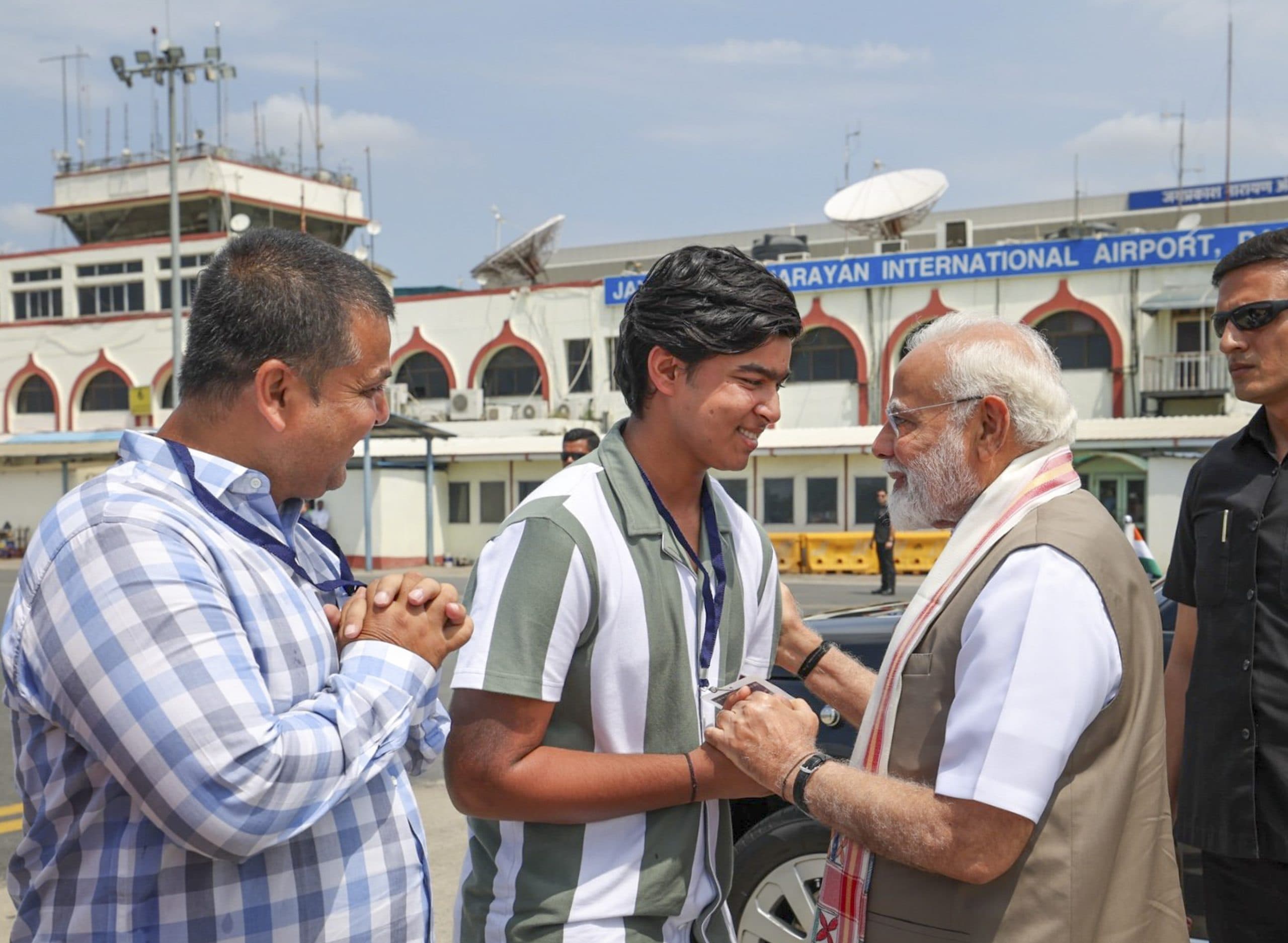 PM Modi meets Vaibhav Suryavanshi in Patna.