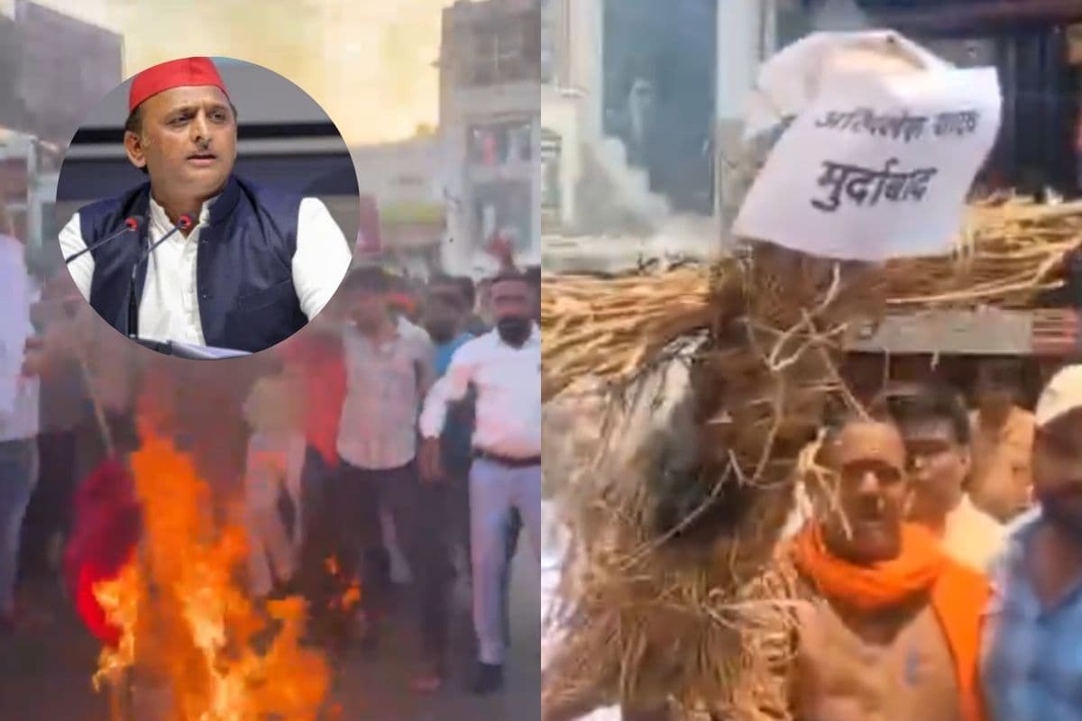 समाजवादियों ने की DNA जांचने की मांग तो बीजेपी ने जलाया अखिलेश का पुतला, देखें वीडियो